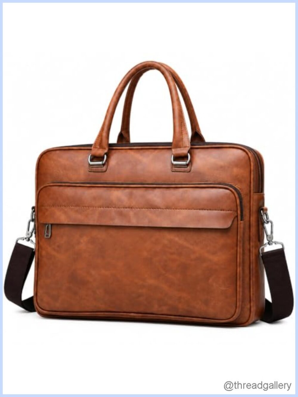 Vintage Leather Laptop Briefcase 15.6 Inch Messenger Bag Crossbody Shoulder